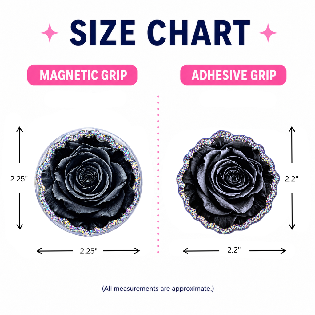 Black Rose Phone Tablet Grip