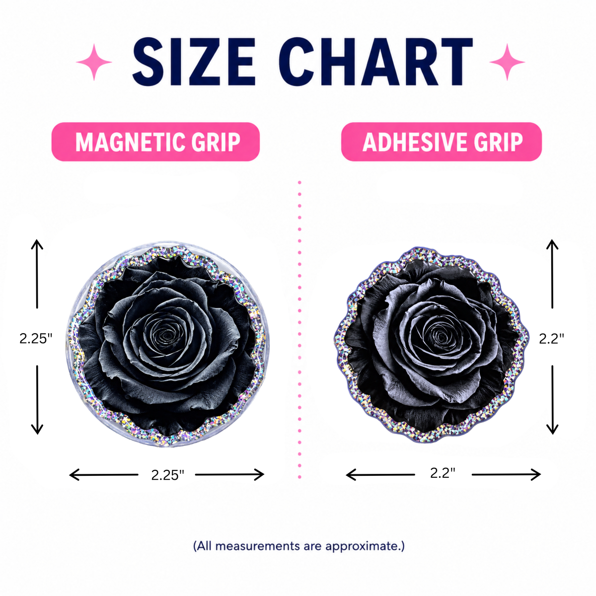 Black Rose Phone Tablet Grip