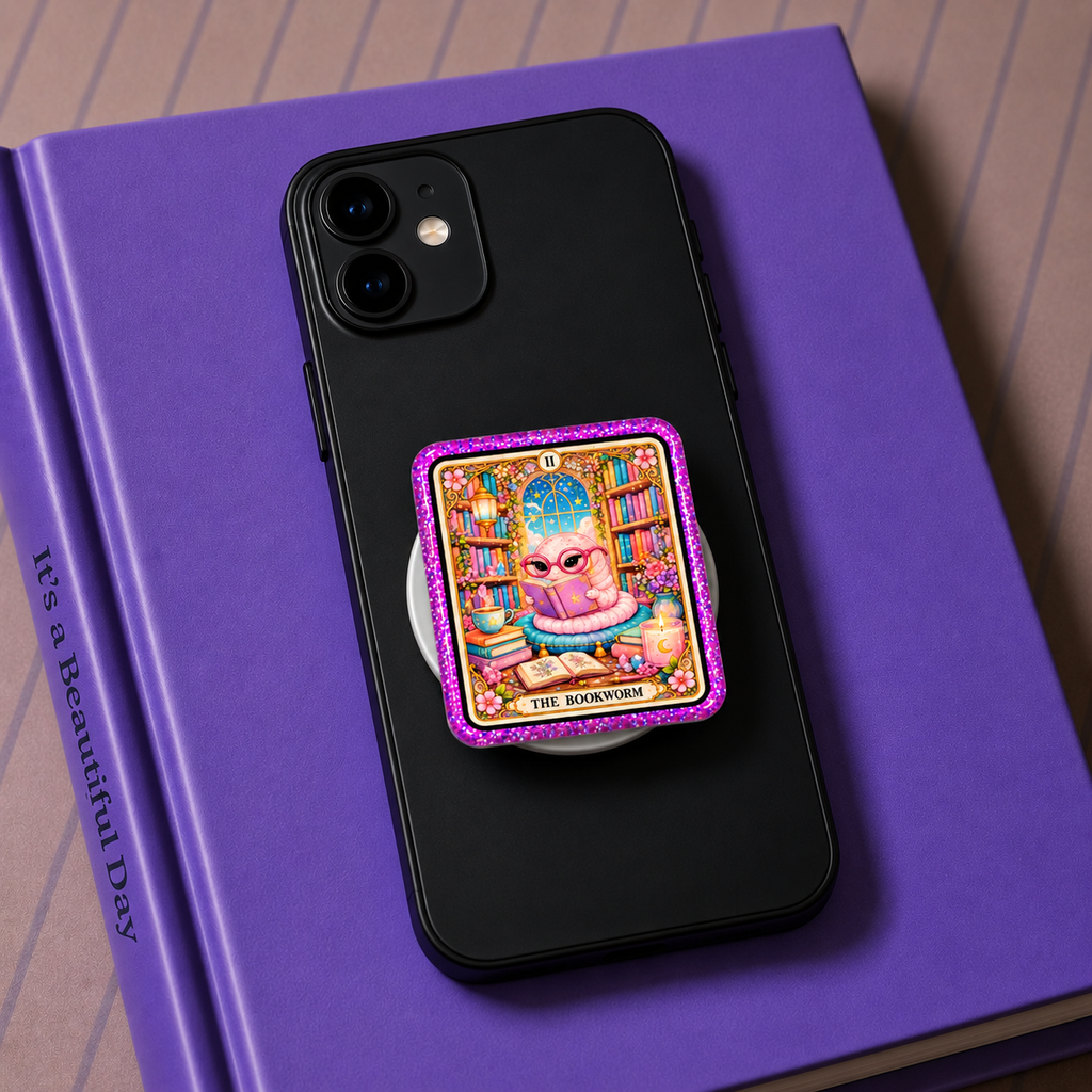 Bookworm Tarot Card Phone Tablet Grip