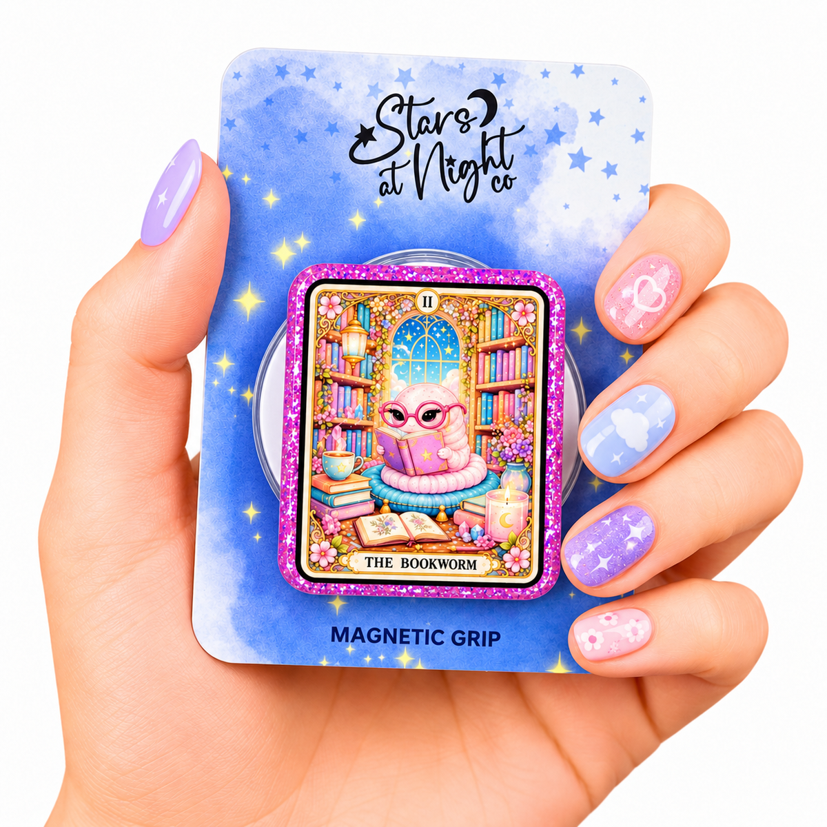 Bookworm Tarot Card Phone Tablet Grip