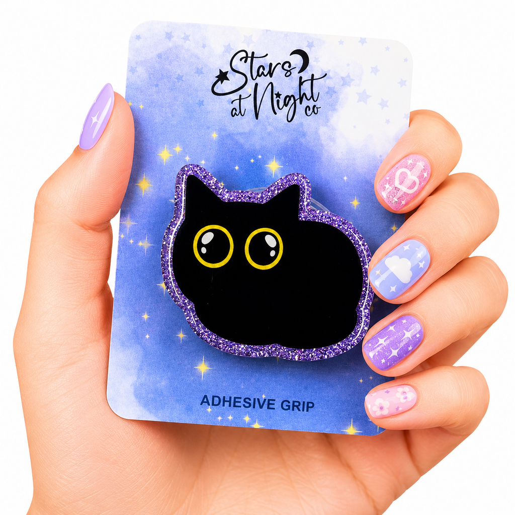 Black Cat Phone Tablet Grip