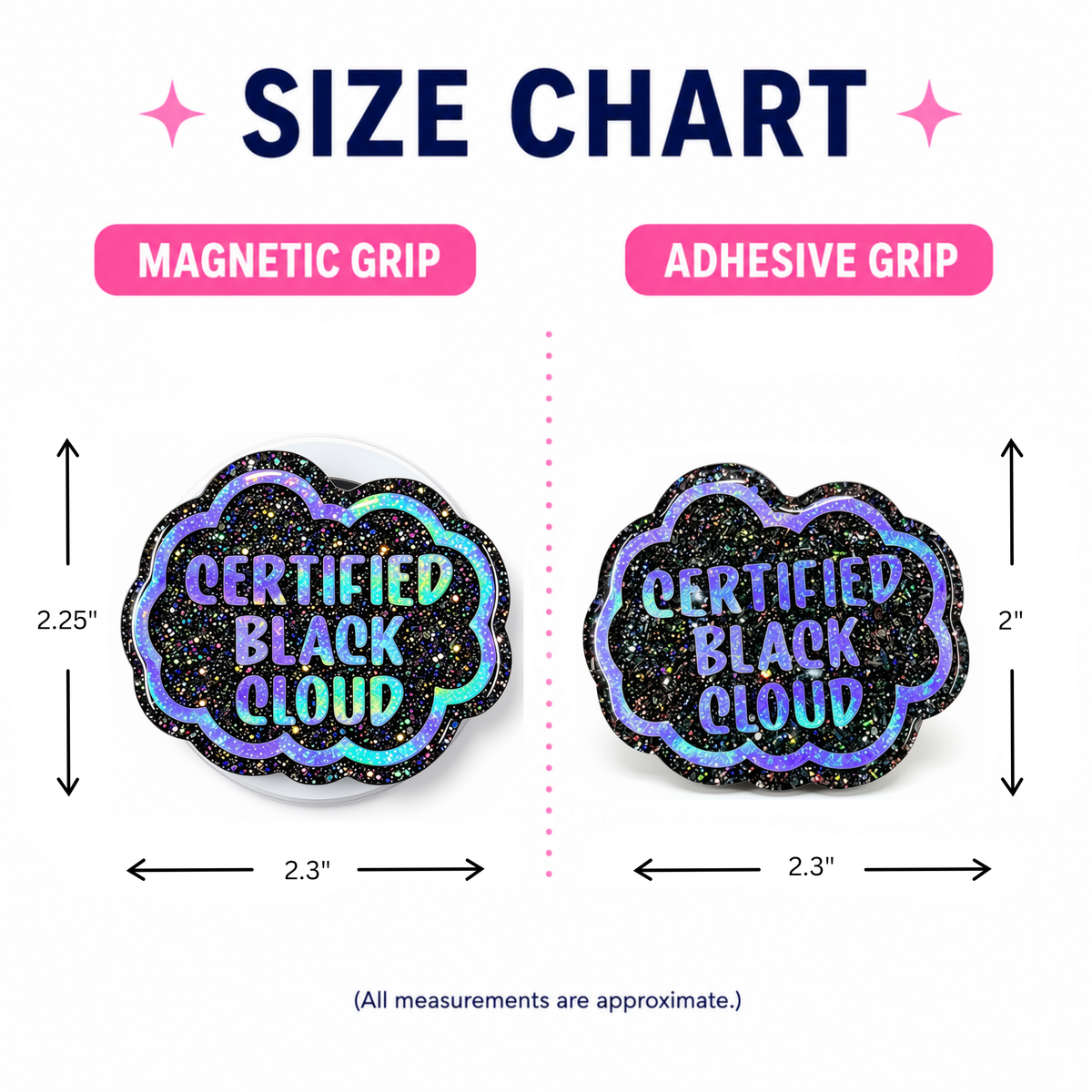 Holographic Certified Black Cloud Phone Tablet Grip