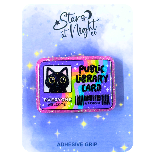 Black Cat Library Card Phone Tablet Grip