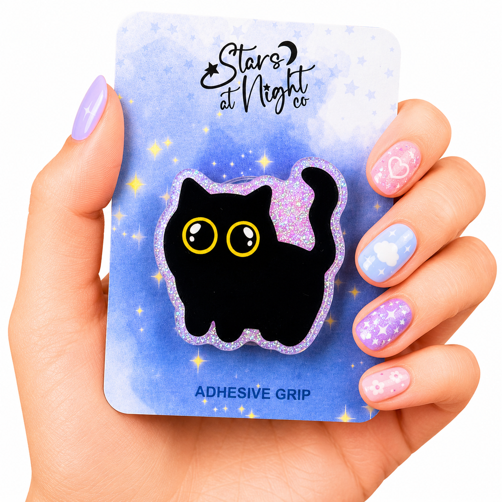 Black Cat Phone Tablet Grip