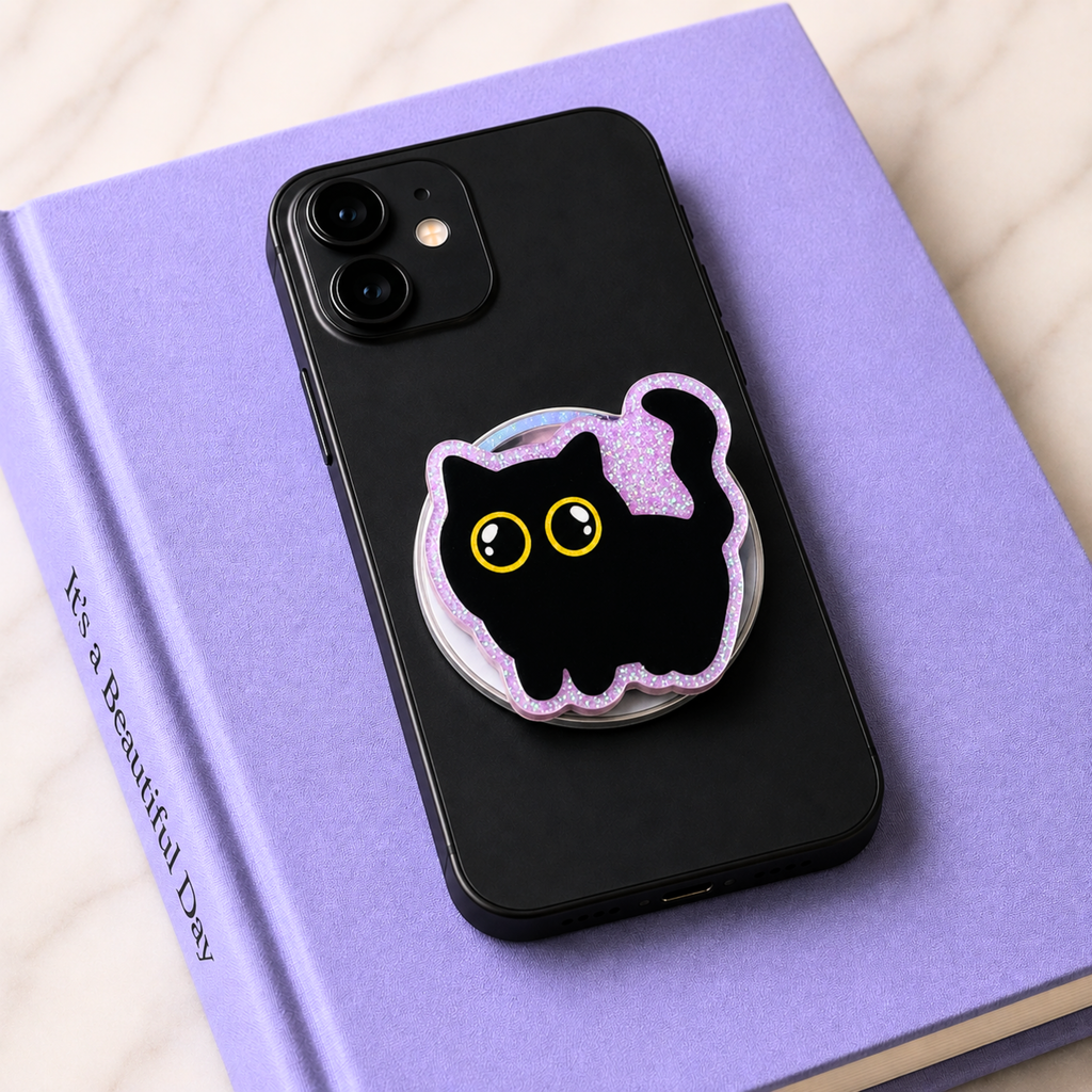 Black Cat Phone Tablet Grip