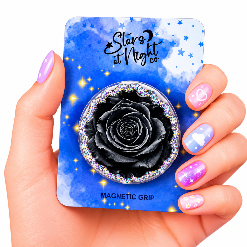 Black Rose Phone Tablet Grip
