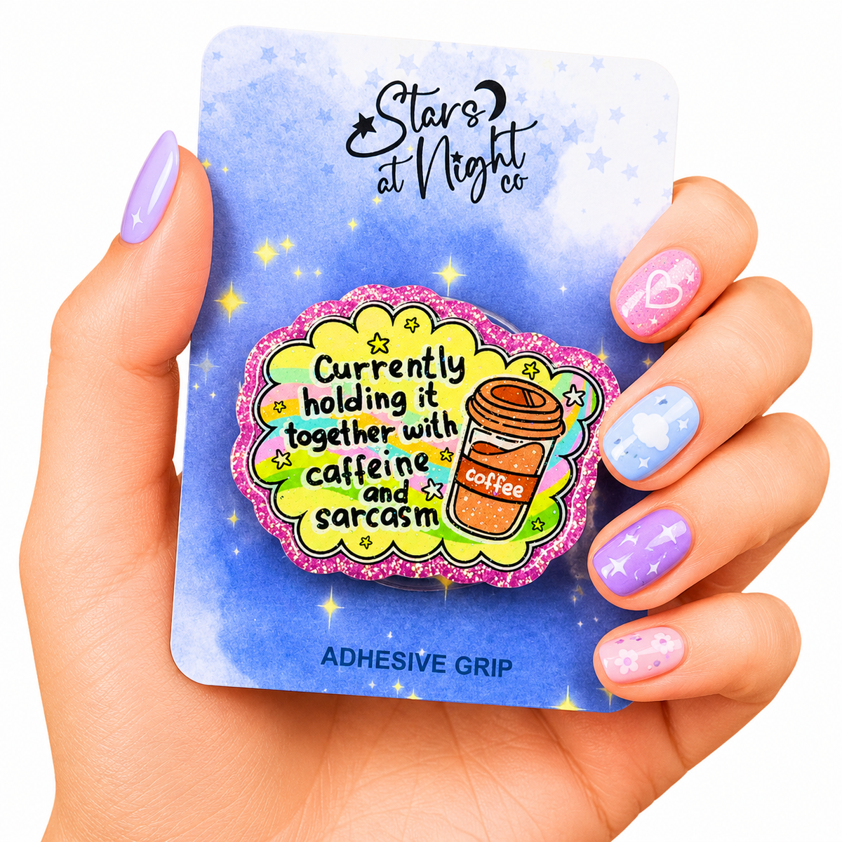 Caffeine & Sarcasm Phone Tablet Grip