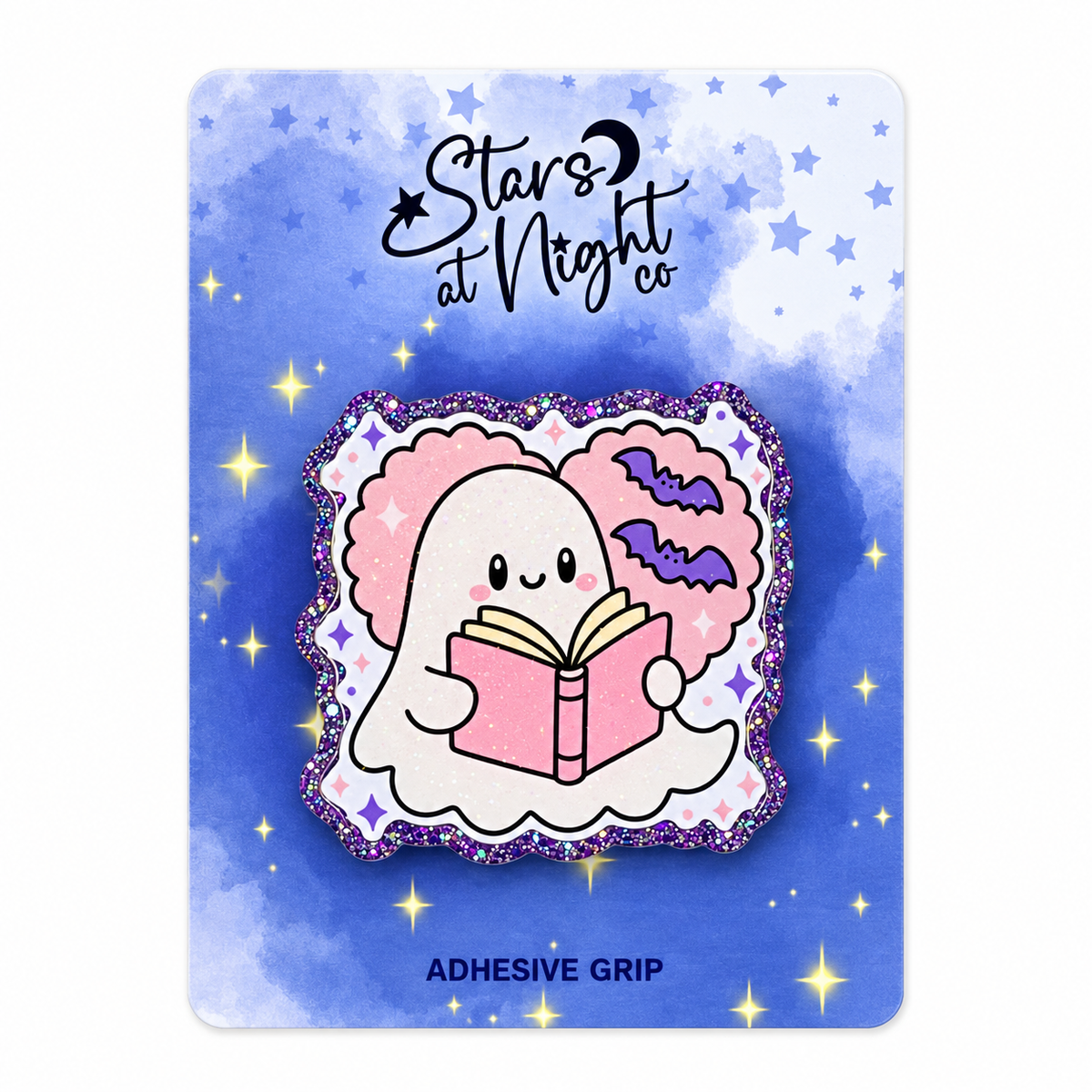 Ghost Reading Pink Heart Bats Phone Tablet Grip