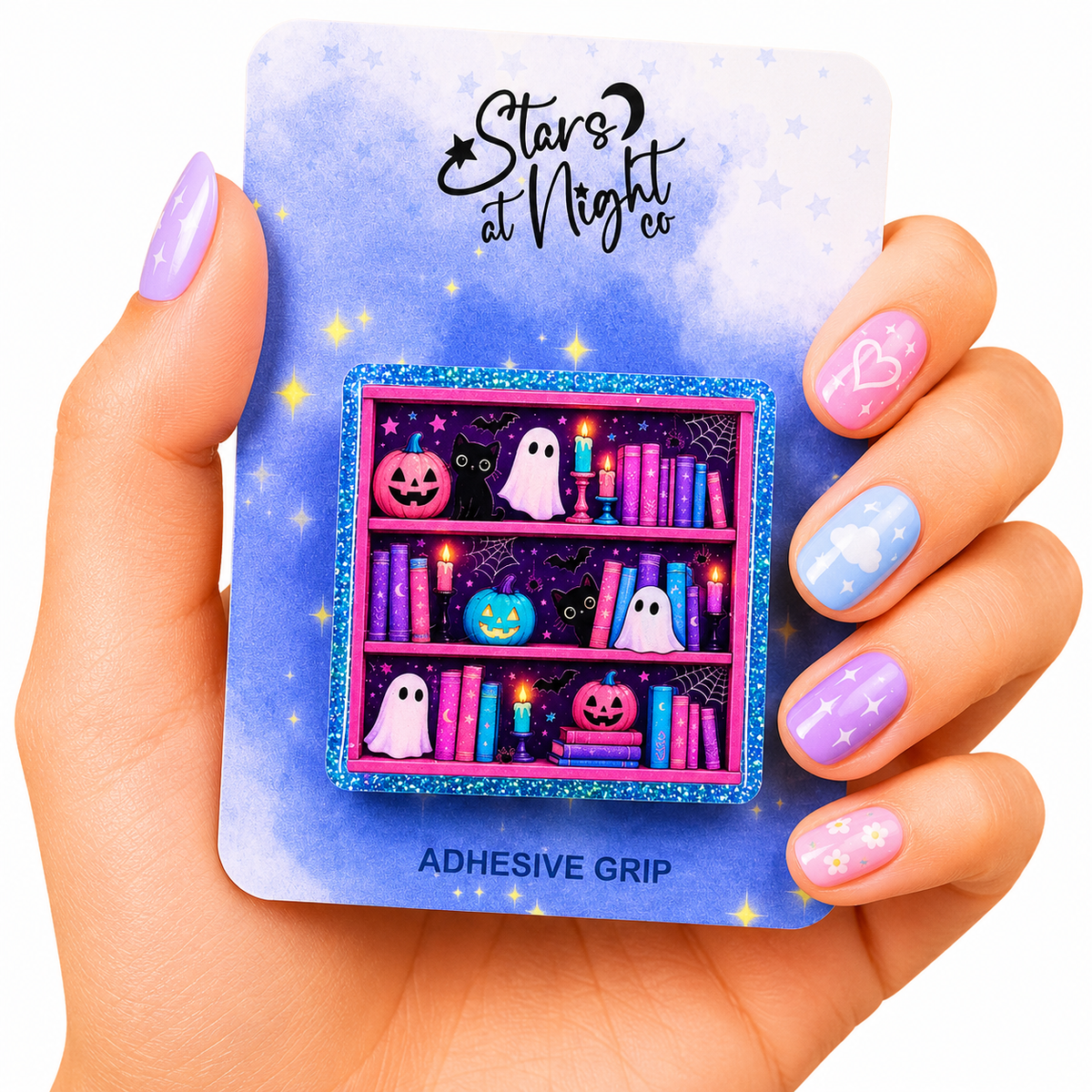 Ghost Bookshelf Phone Tablet Grip
