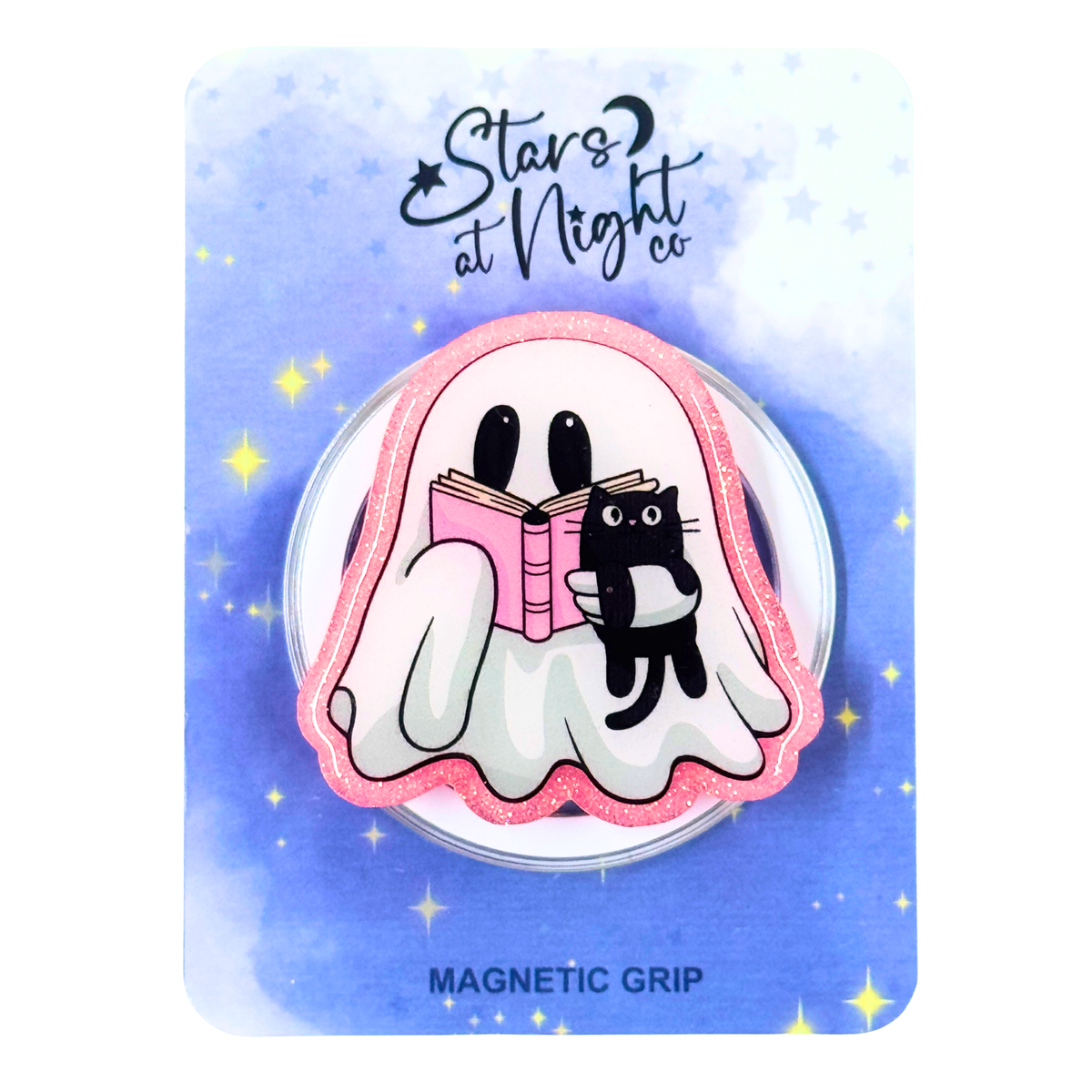 Ghost Reading Holding Cat Phone Tablet Grip