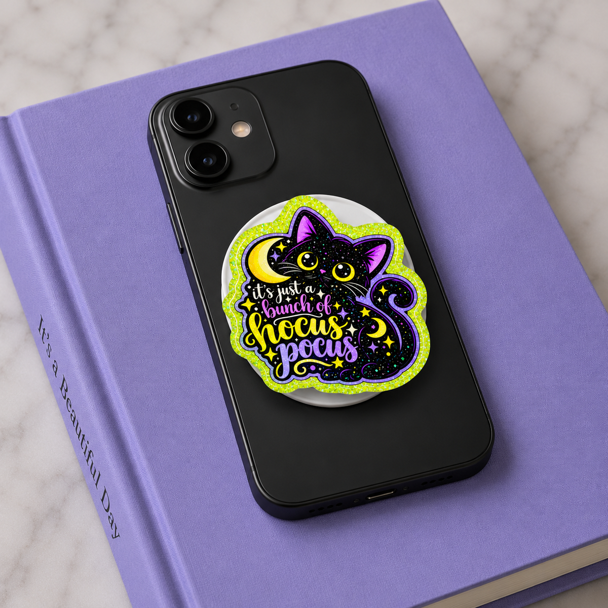 Hocus Pocus Black Cat Phone Tablet Grip