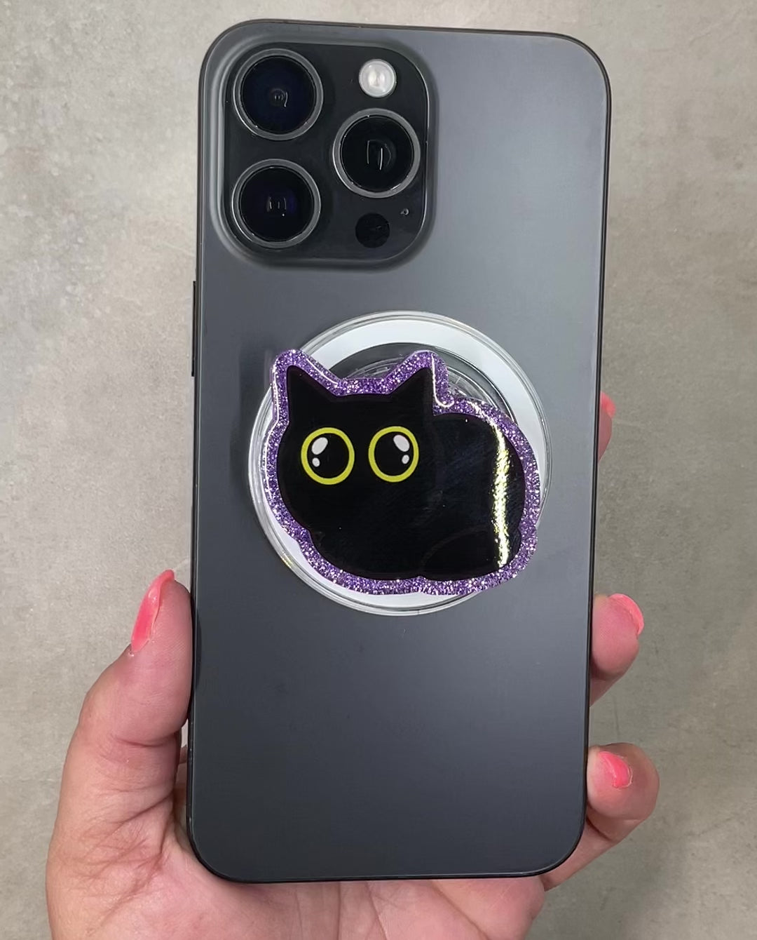 Black Cat Phone Tablet Grip