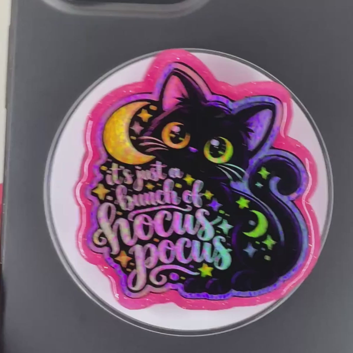 Hocus Pocus Black Cat Phone Tablet Grip
