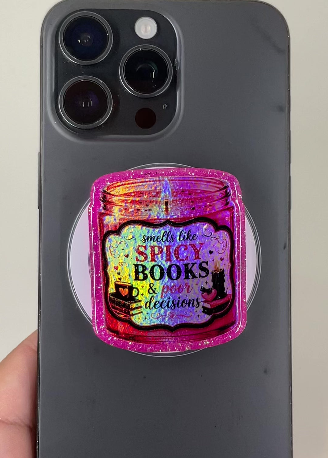 Spicy Books Candle Phone Tablet Grip