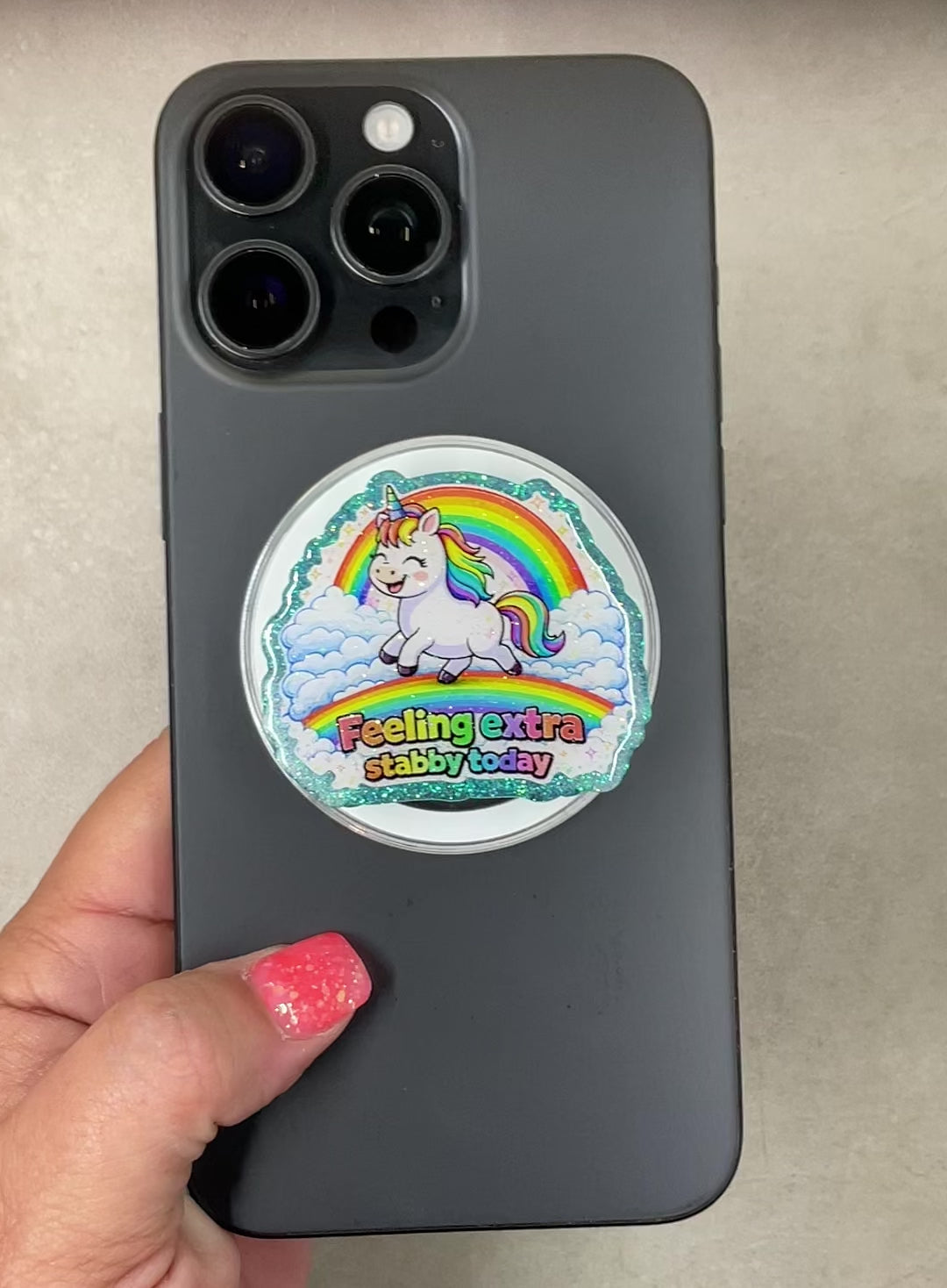 Feeling Extra Stabby Today Unicorn Phone Tablet Grip