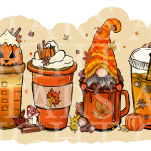 Fall Coffee Cups Charm Size Decal Holographic Vinyl