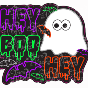 Hey Boo Hey Badge Size Decal Holographic Vinyl