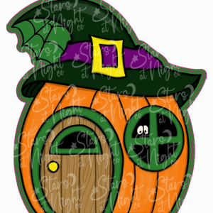 Pumpkin Haunted House Badge Size Decal Holographic Vinyl