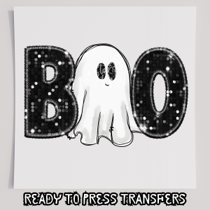 Faux Sequin Boo Cute Ghost