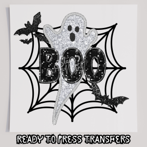 Faux Sequin Boo Ghost Web