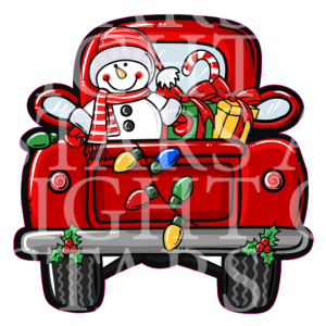 Snowman Truck Charm Size Decal White Gloss Vinyl