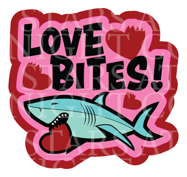 Love Bites Shark Acrylic/Decal Combo