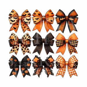 Orange & Black Bows