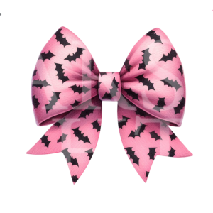 Pink & Black Bat Bow