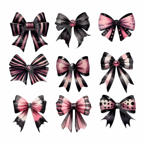 Pink & Black Bows