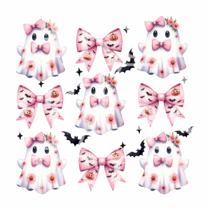 Pink Ghosts with Bow Ties