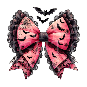 Pink Lacey Bat Bow