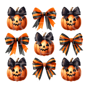 Pumpkins & Orange & Black Bows