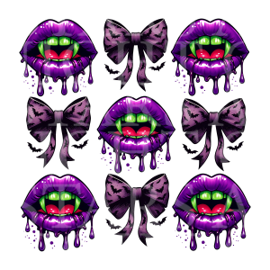 Purple Vampires Lips & Bows