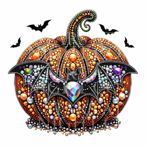 Rhinestone Bat Pumpkin