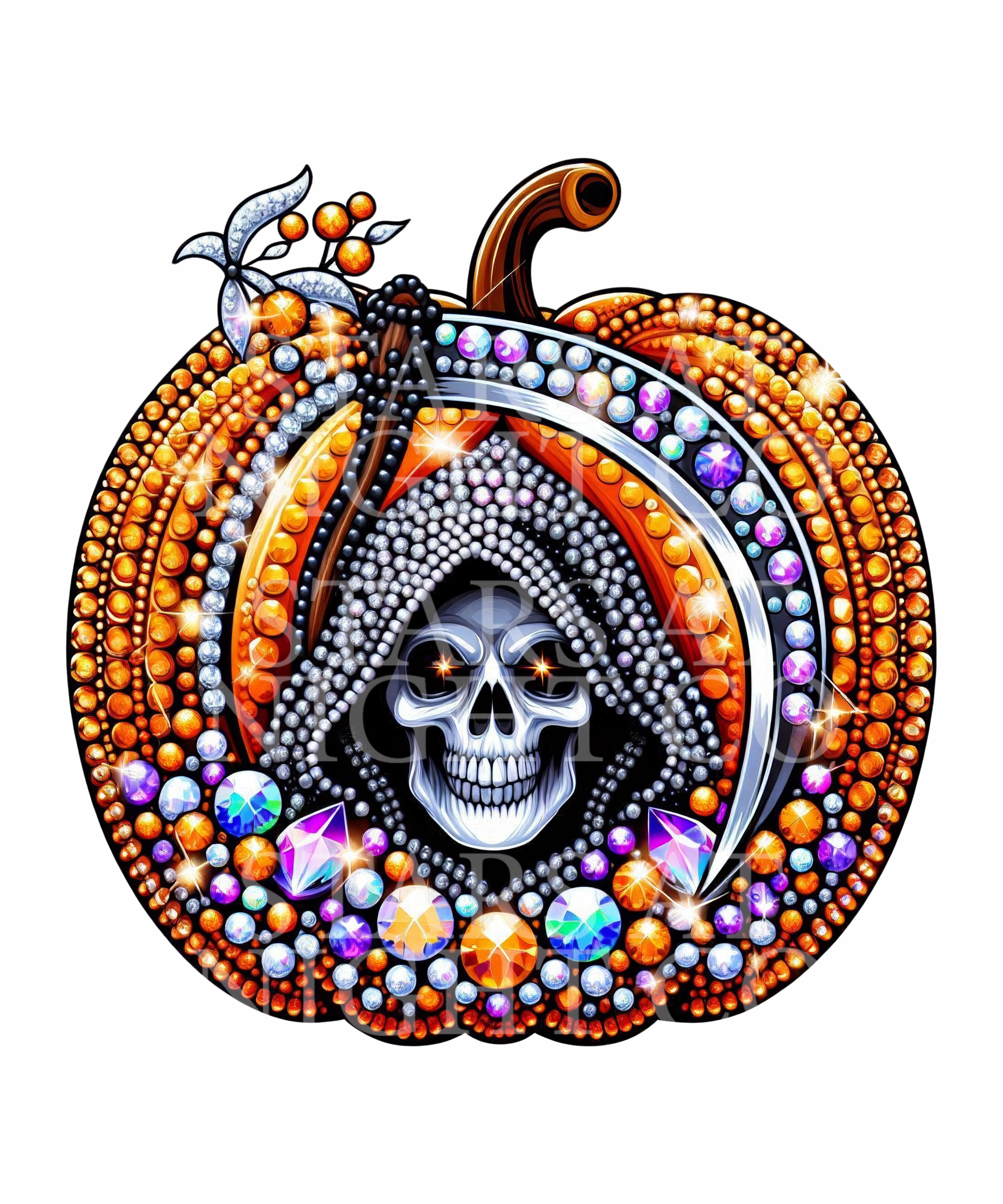 Rhinestone Reaper Pumpkin