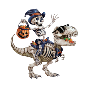 Skeleton Riding Dinosaur