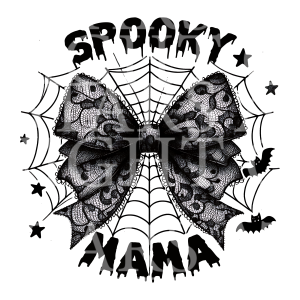 Spooky Mama Bow with Spiderweb
