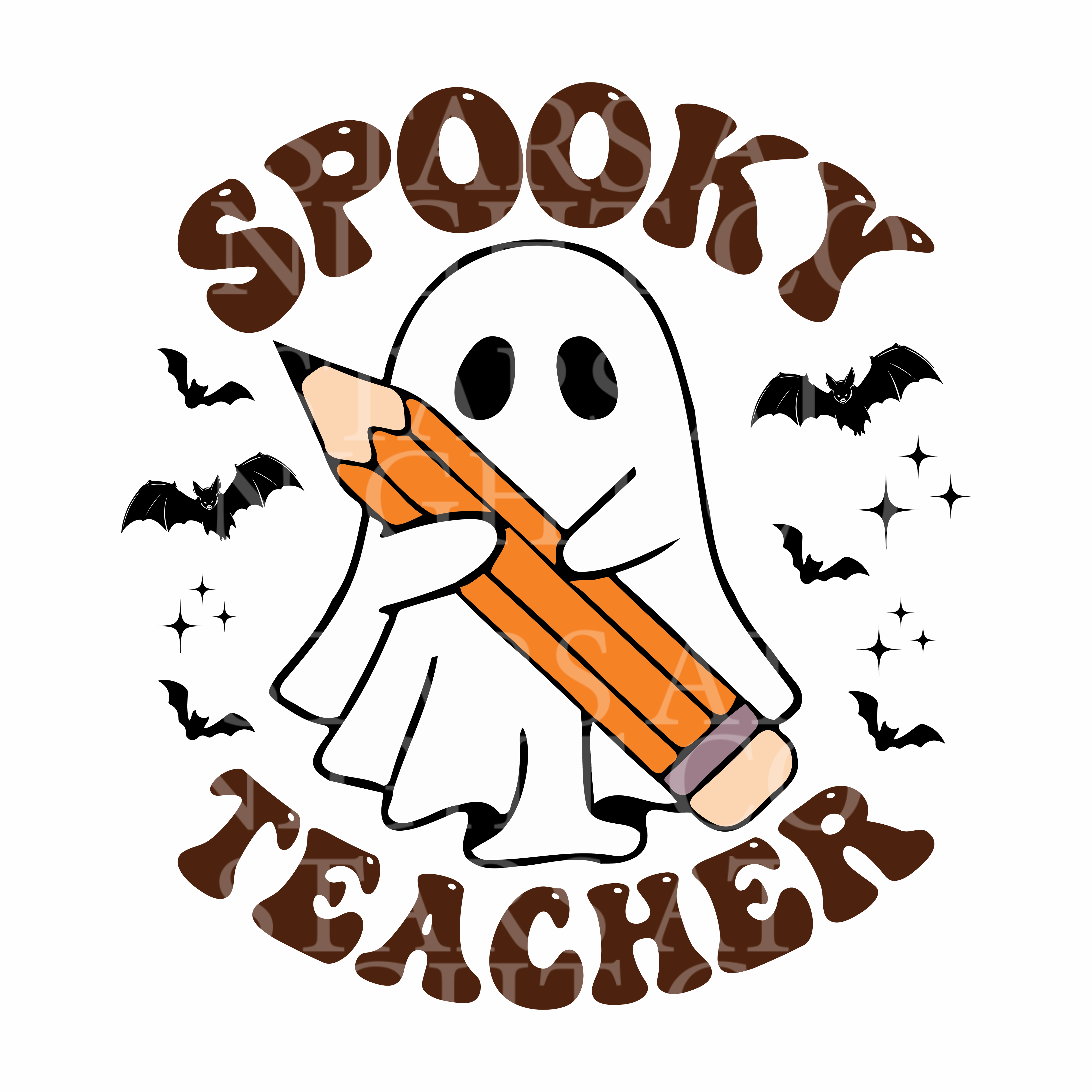 Spooky Teacher Holding a Pencil