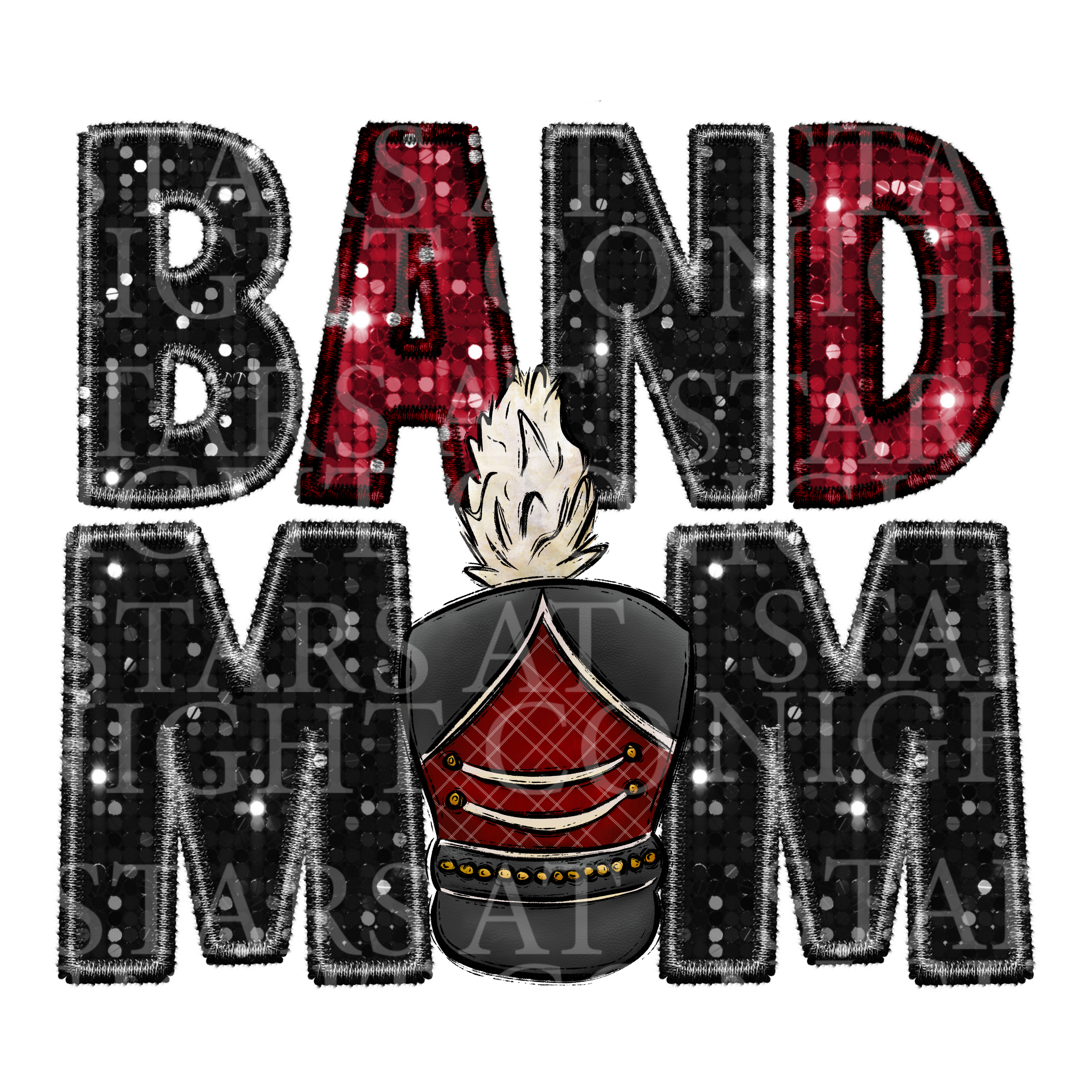 Band Mom Black And Maroon