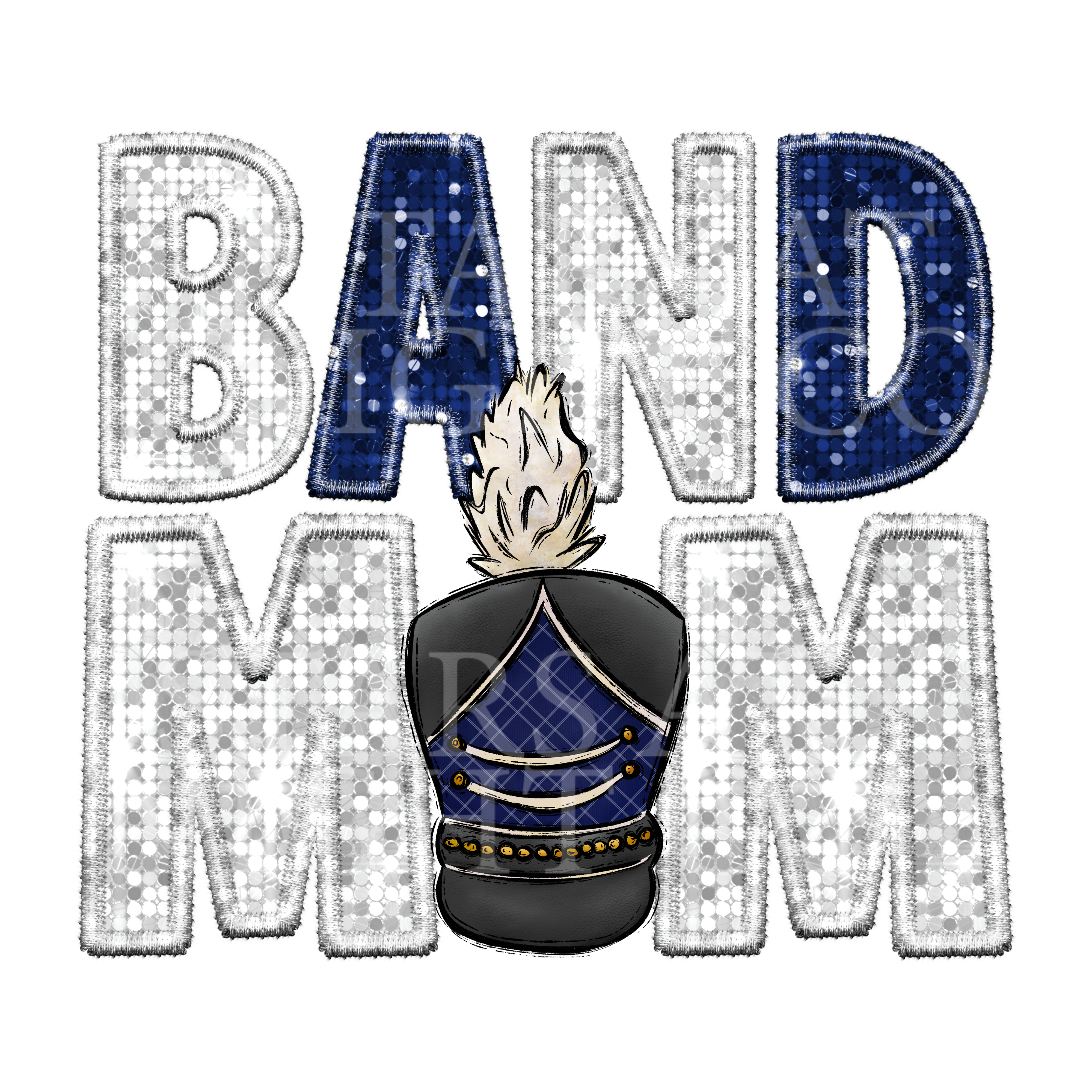Band Mom Blue And White