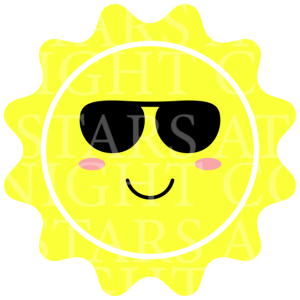 Cool Sun Charm Size Decal White Gloss Vinyl