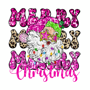 Hot Pink Merry Cheetah Santa
