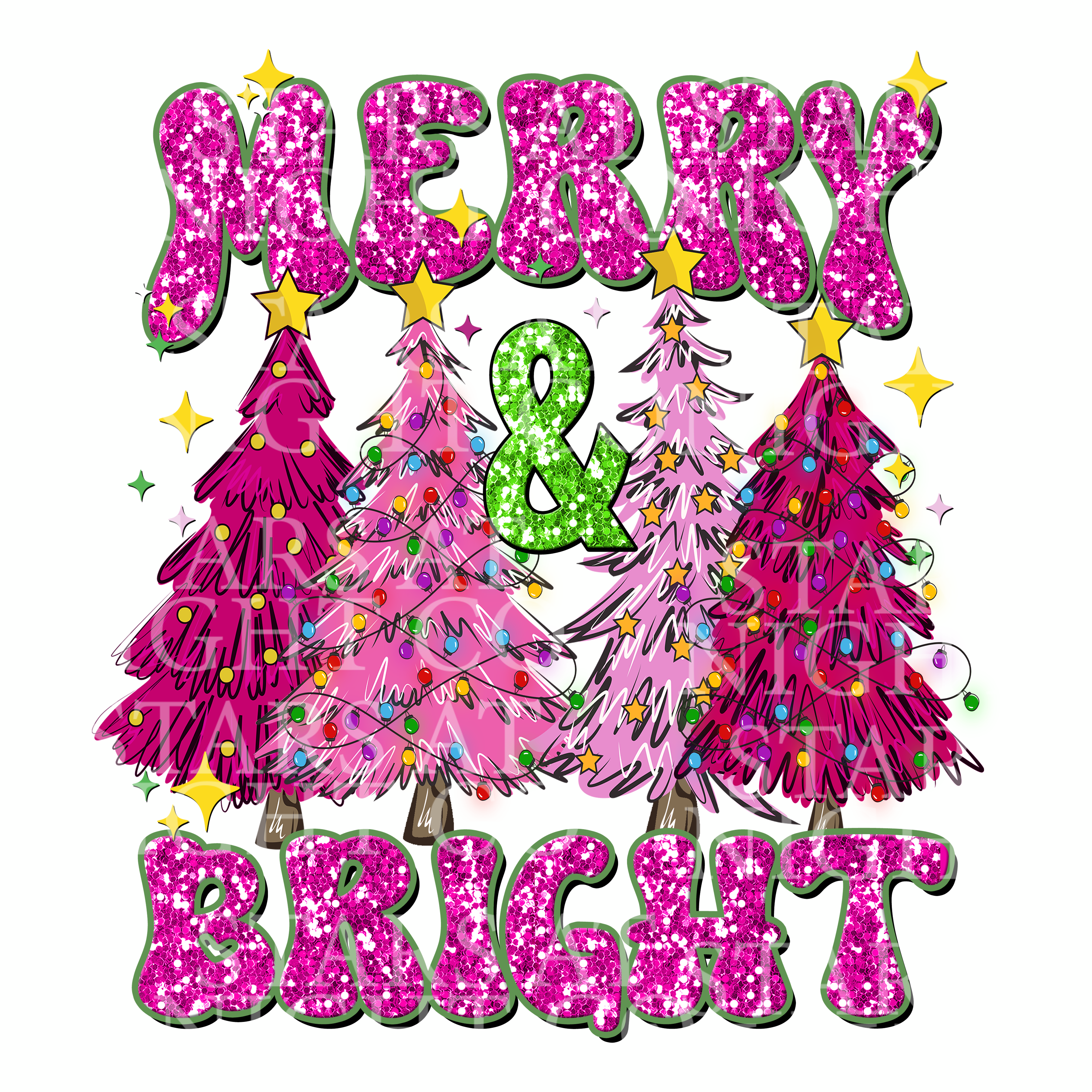 Hot Pink Merry Bright Faux Sequin