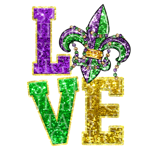 Mardi Gras Love Faux Sequin