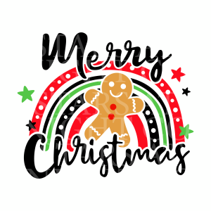 Merry Christmas Rainbow Gingerbread