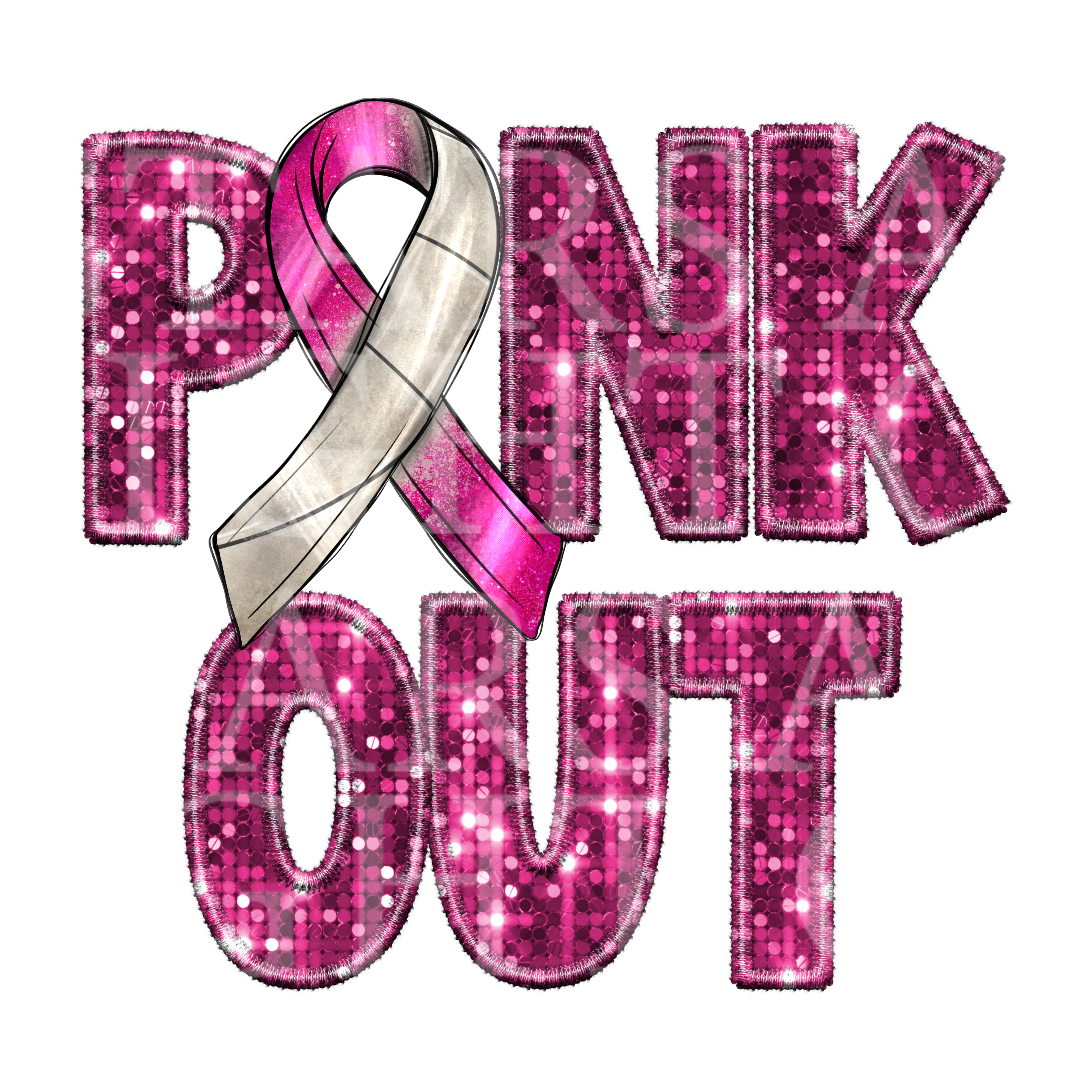 Pink Out Ribbon Volleyball