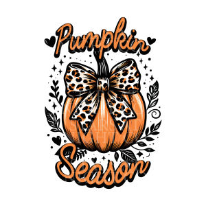 Pumpkin Season Leopard Bow