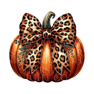 Pumpkin Season Leopard Print Bow