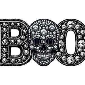 Rhinestone Boo Skeleton
