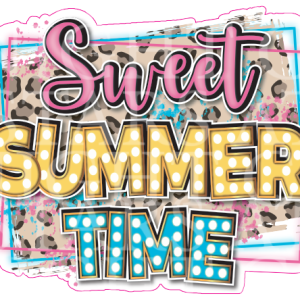 Sweet Summertime Badge Size Decal White Gloss Vinyl